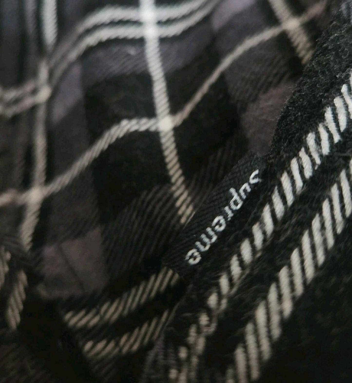 FW16 Supreme Multi Plaid Flanell Jersey Black Top Vintage 2016
