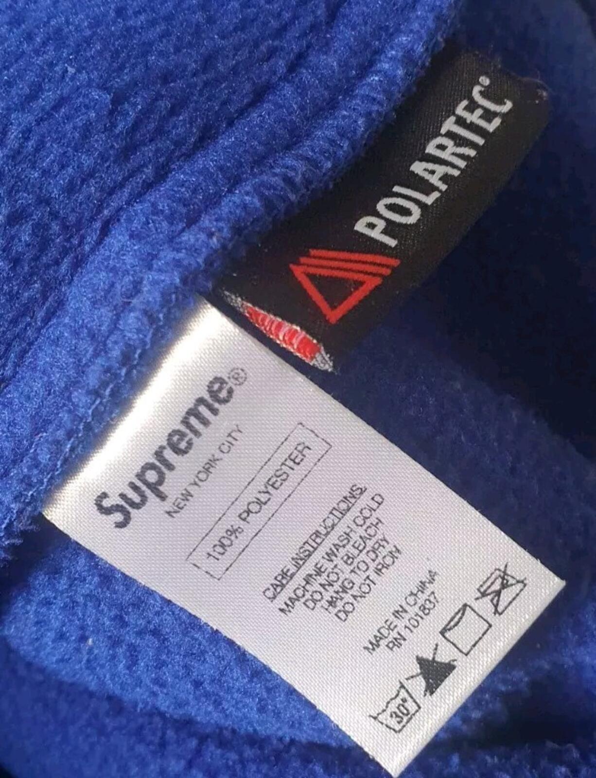 FW14 Supreme Polartec Varsity Jacket Blue Size L