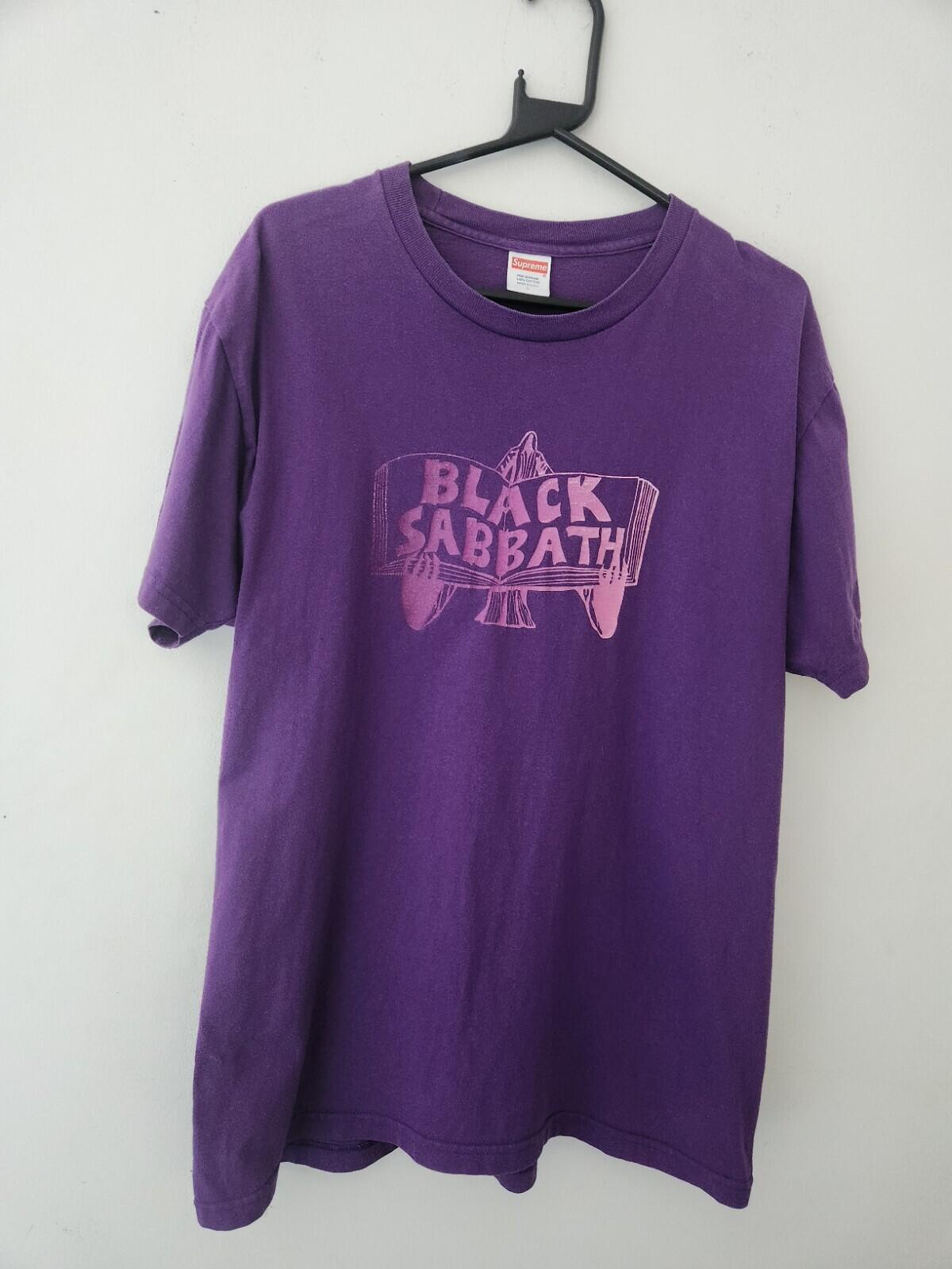 SS16 Supreme x Black Sabbath Tome camiseta talla L Grande camiseta morada Ozzy Osbourne