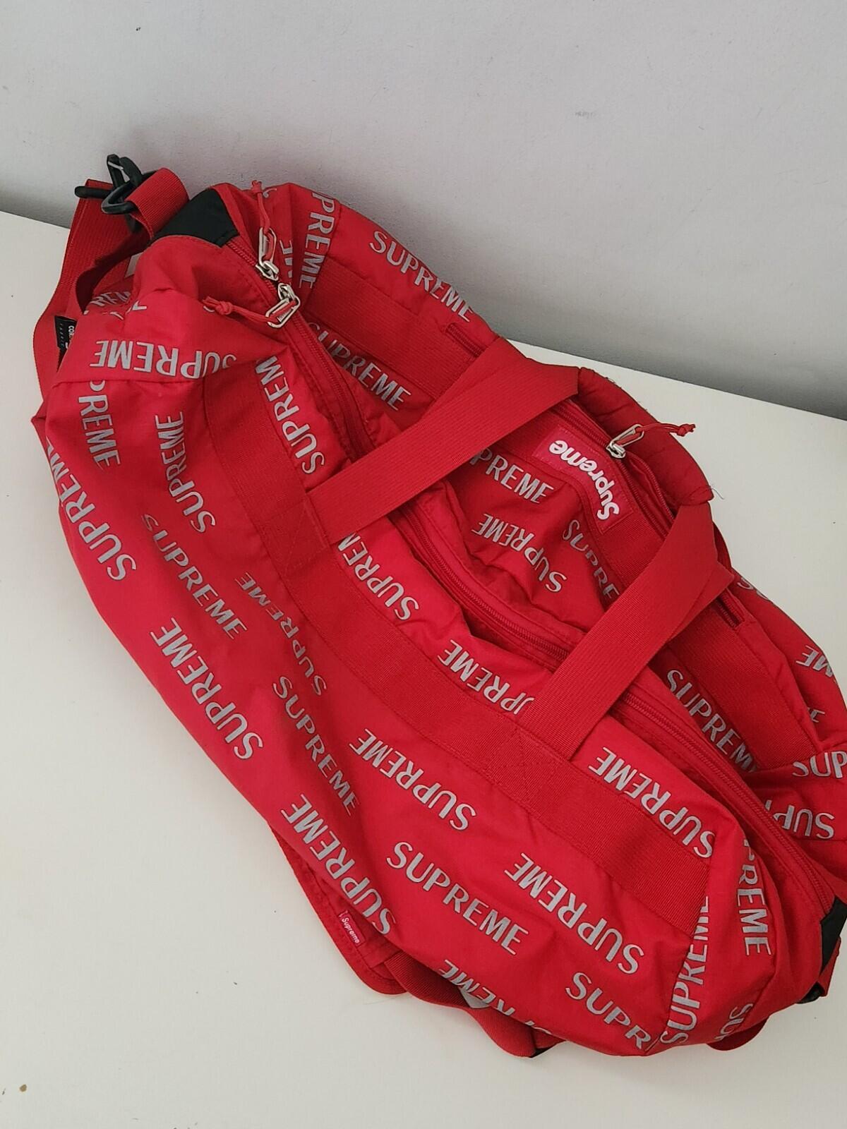 FW16 Supreme 3M Reflective Repeat Duffle Bag Red Bag