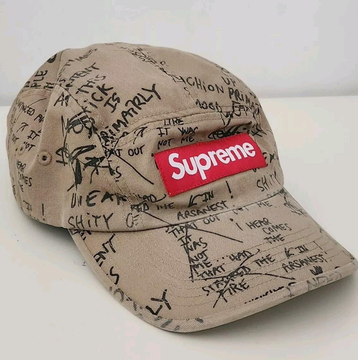 SS23 Supreme Gonz Poems Camp Cap Khaki Hat box logo Mark Gonzales