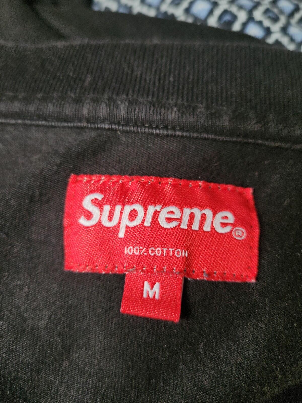 FW20 Supreme Woven Label L/S Top Size M Medium Jumper Crewneck Black Long Sleeve