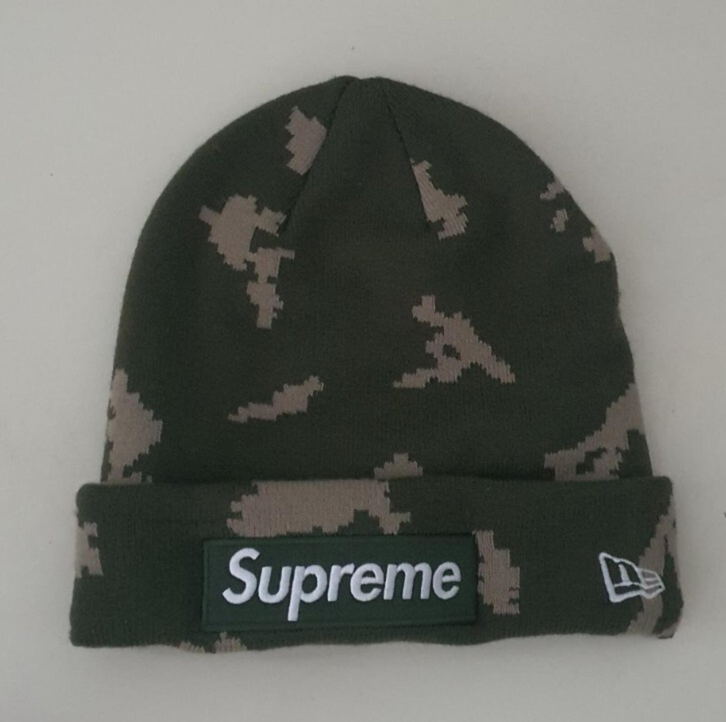 FW21 Supreme New Era box logo beanie olive Russian camo Hat