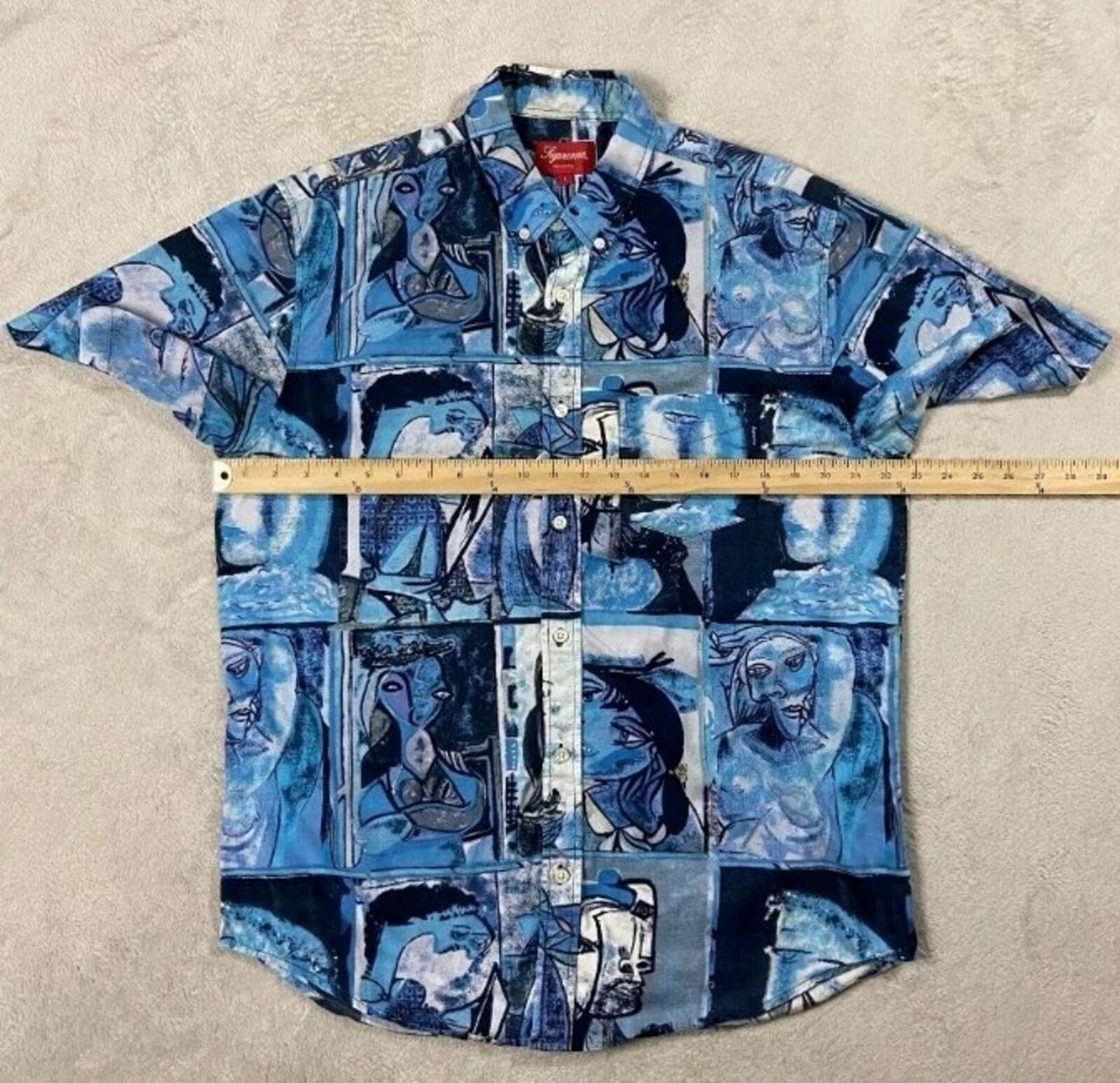 Camisa Cubista SS14 Supreme Azul Talla L Picasso
