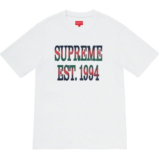 SS20 Supreme Cotton Mesh Gradient Logo Top Camiseta Blanca Talla XL