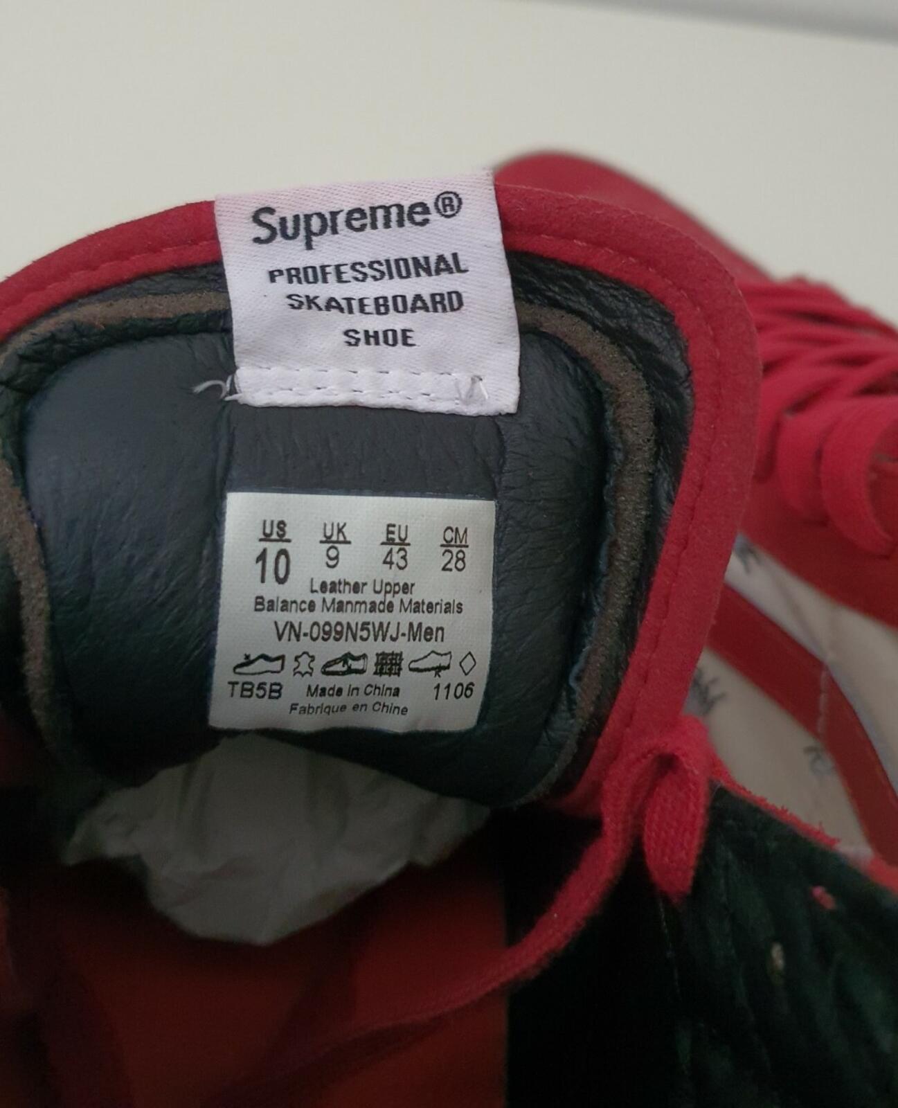 FW11 Supreme Vans SK8-Hi Pro Flies pack UK 9 US 10 EUR 43 Vintage burgundy