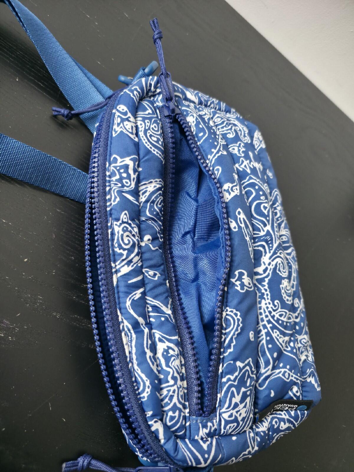 FW22 Supreme Puffer Side Bag Shoulder Blue Paisley Water Resistant
