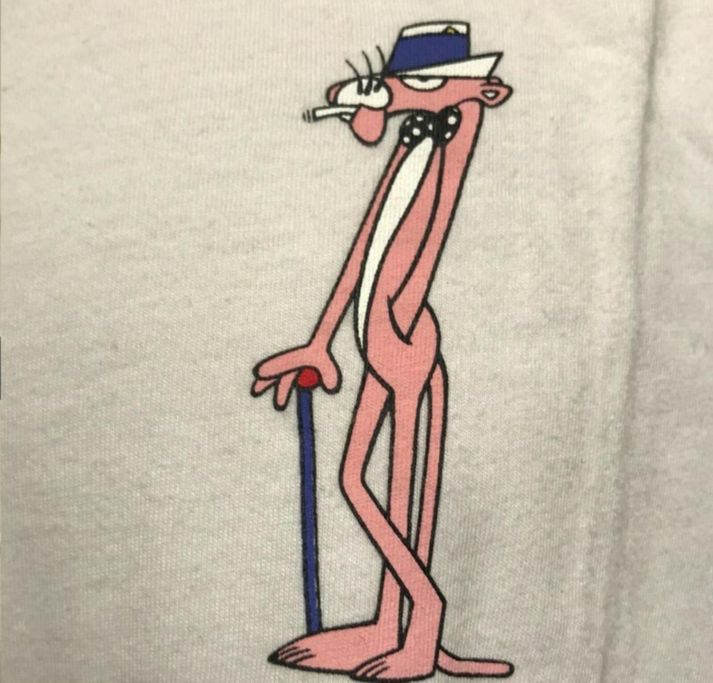 Camiseta Henley Supreme Pink Panther S/S SS14 Blanca Talla L