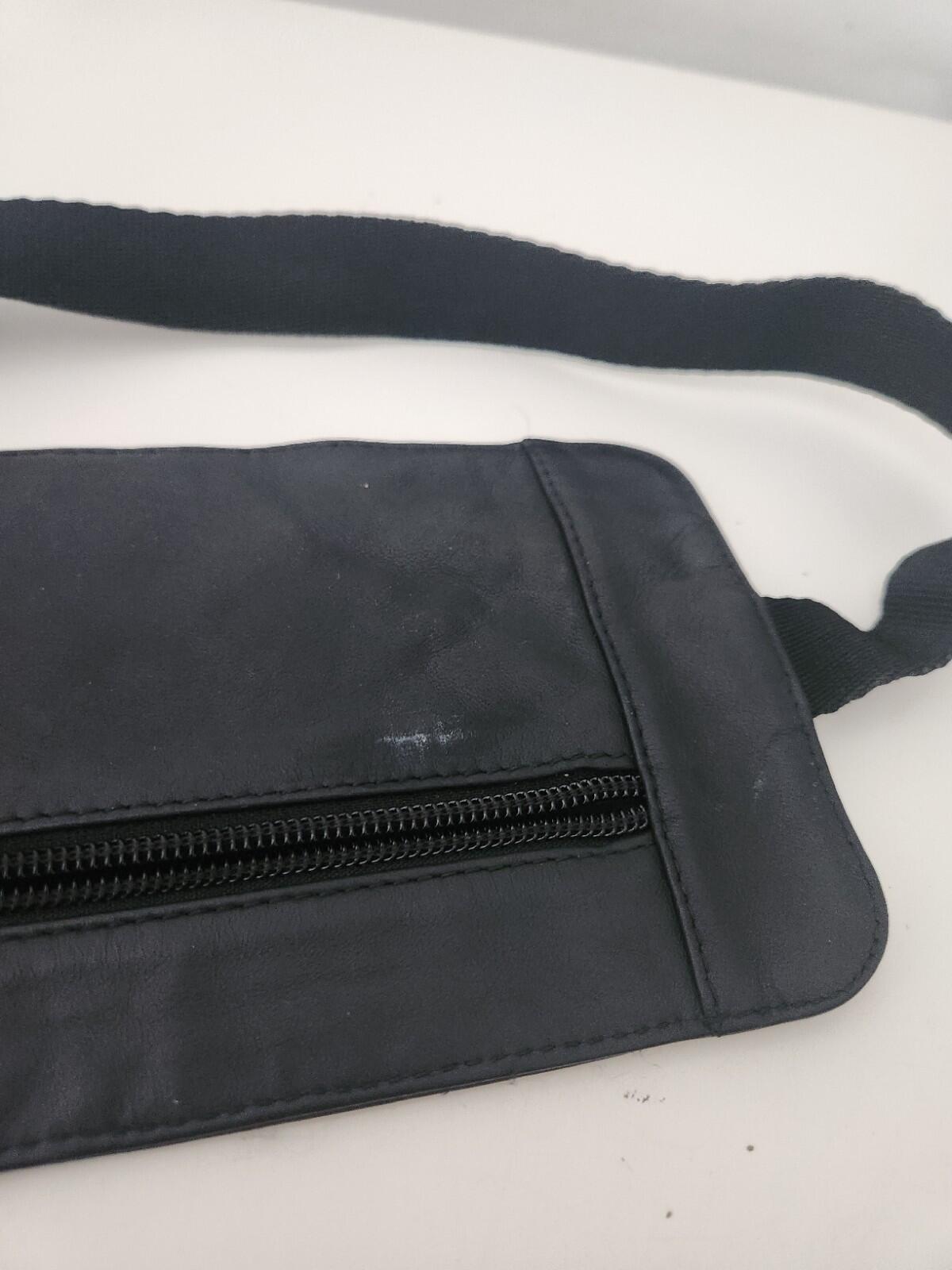 SS19 Supreme Cowhide Leather Waist  Shoulder Bag Black