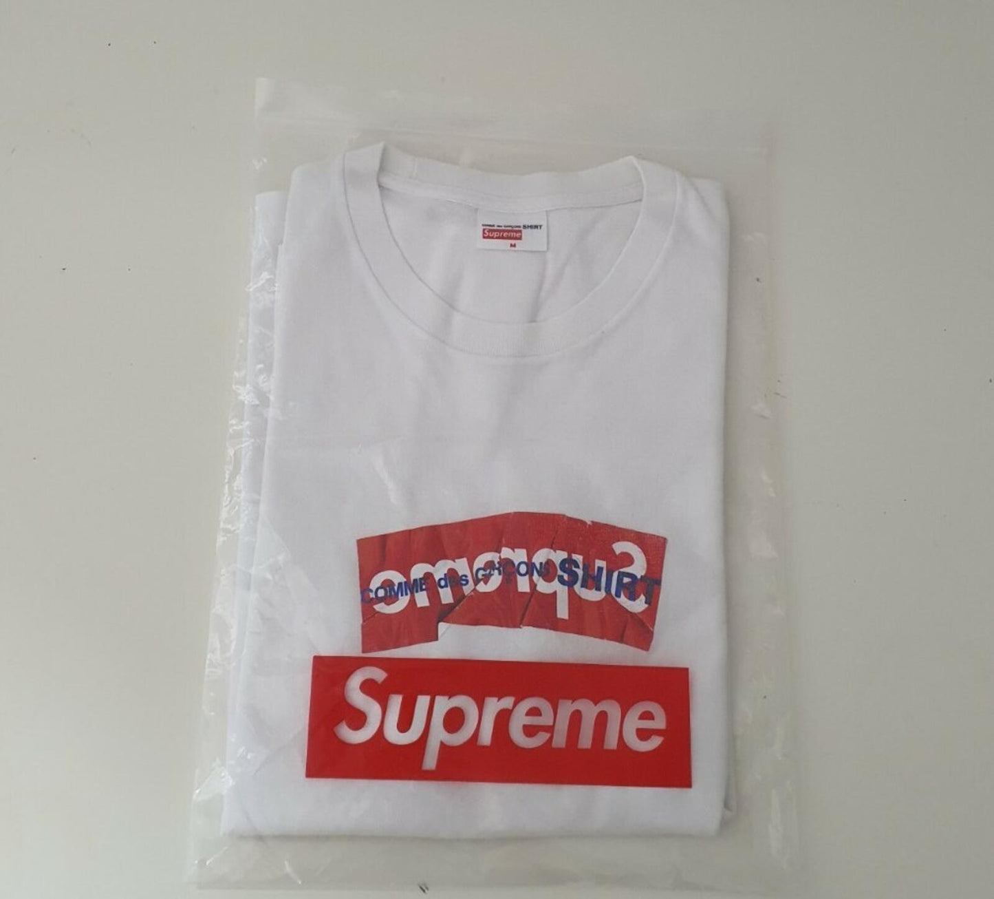 SS17 Supreme CDG Commes Des Garçons Shirt Box logo tee white T-shirt M medium