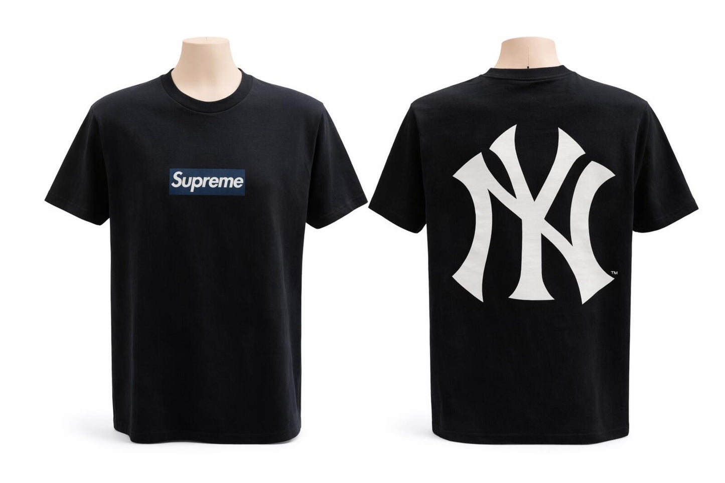 SS15 Supreme New York Yankees Box Logo Tee Navy Größe L