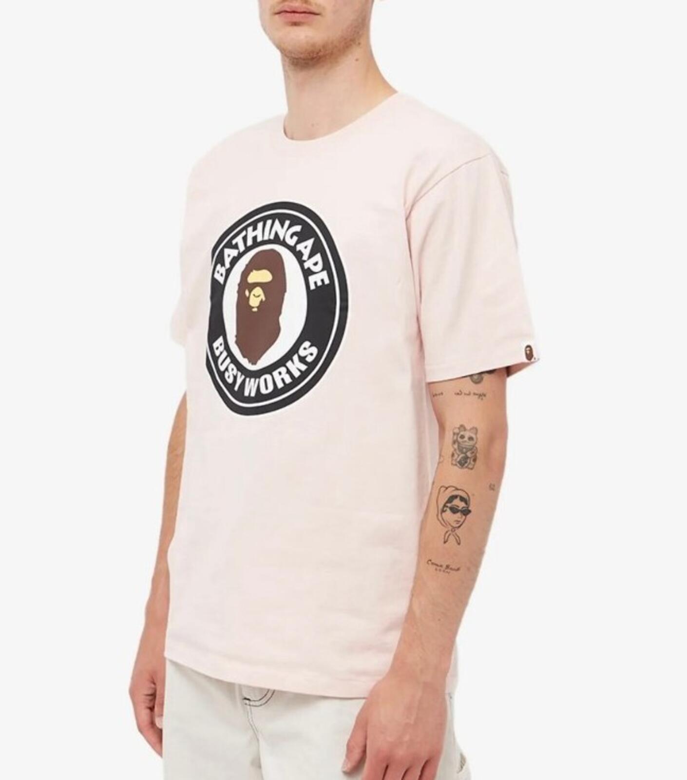 SS22 A BATHING APE Colors Busy Work tee size S small pink T-shirt BAPE New
