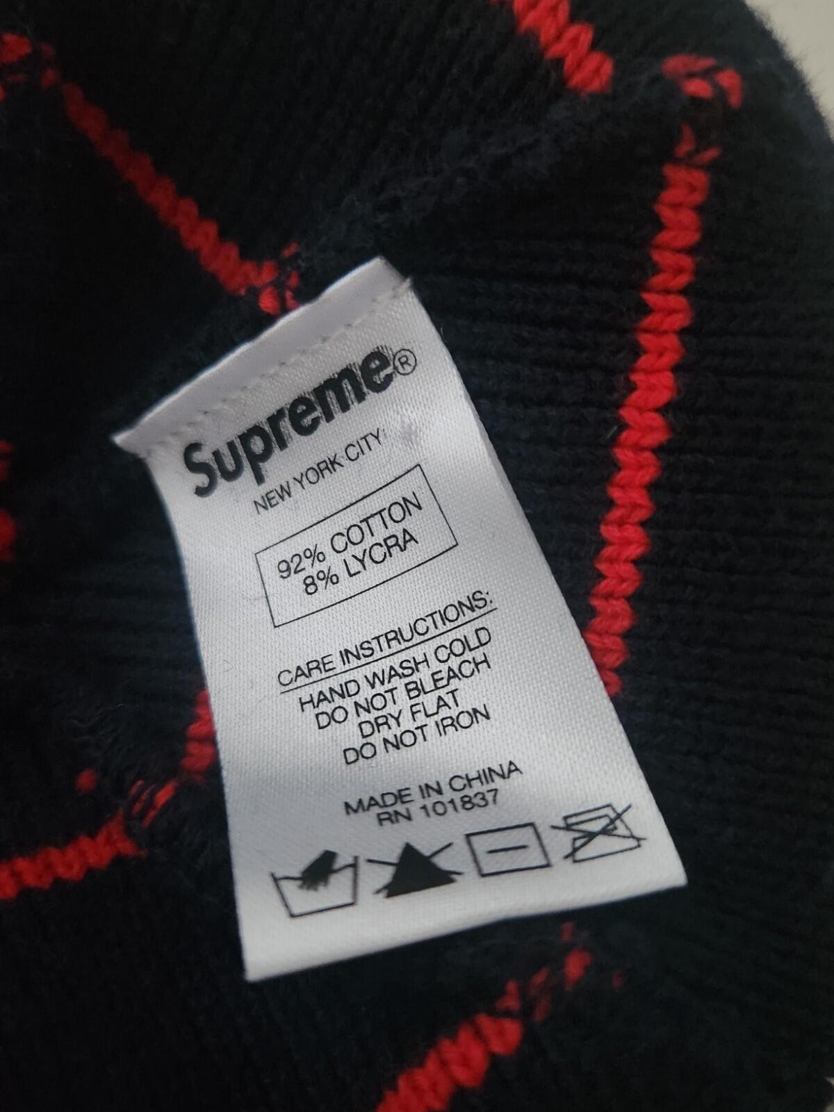 SS15 Supreme Gorro a rayas Azul marino Rojo Sombrero Vintage 2015