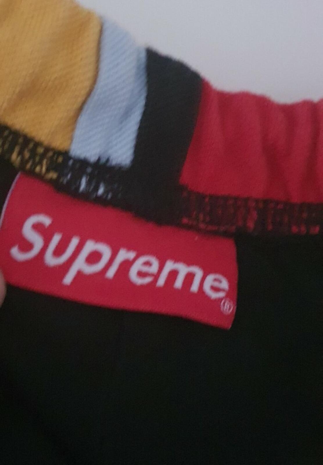 FW18 Supreme Patchwork Pique Red/Yellow/Blue short XL shorts sweatshort