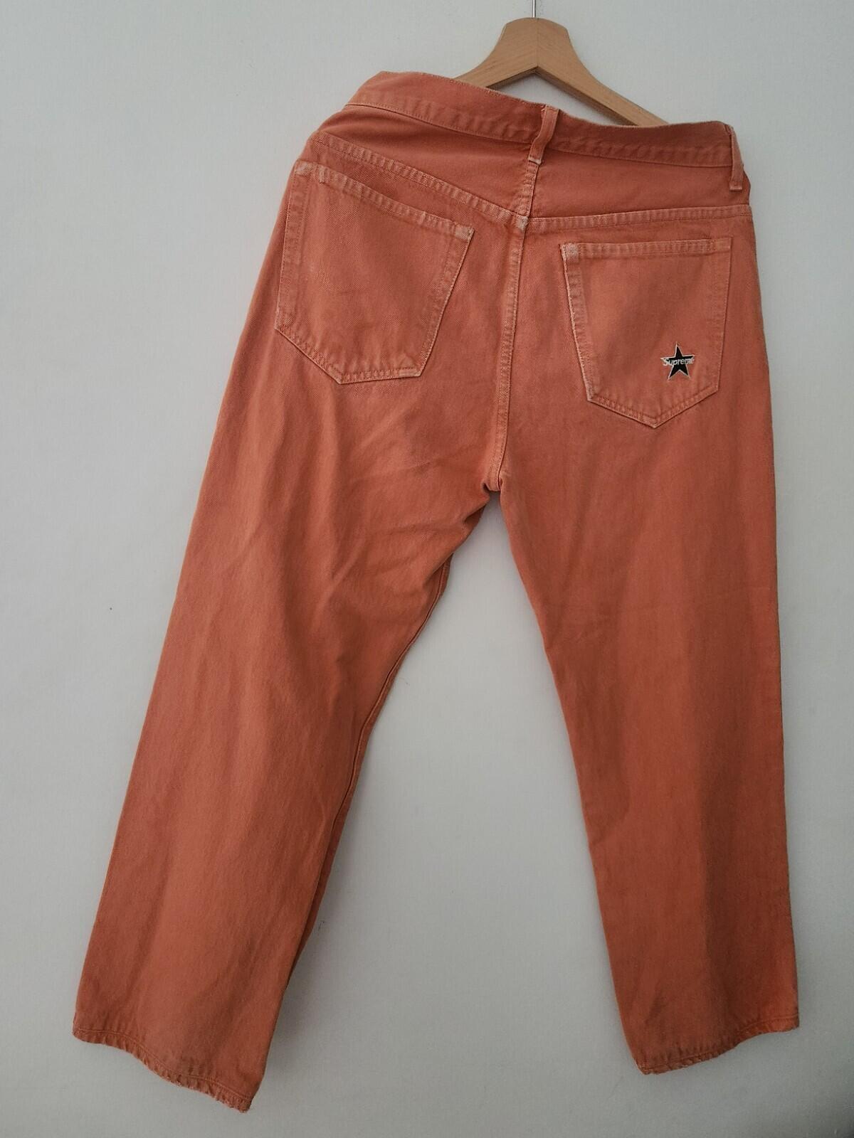 SS18 Supreme washed regular jeans size 30 Orange Trousers W30 L27 star denim