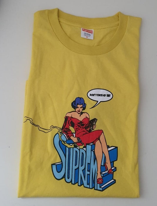 SS08 Supreme Don't Touch My S HIT Tee Gelb Größe M