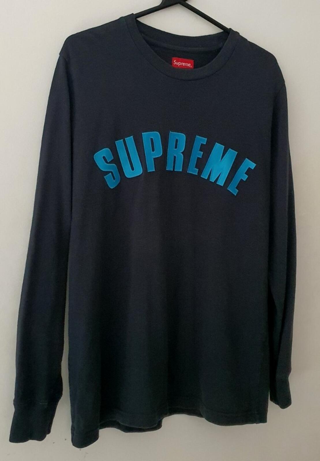 SS16 Supreme Arc Logo L/S top M medium navy long sleeve T-shirt tee
