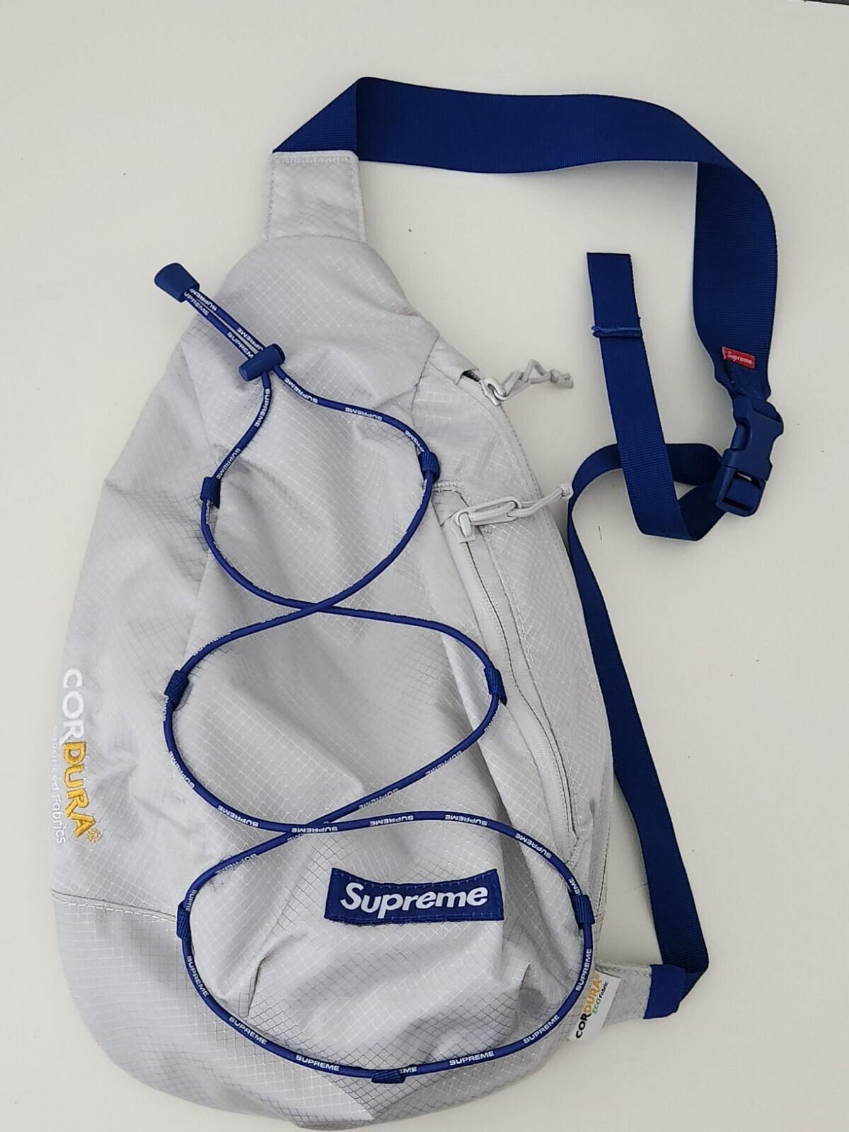 SS22 Supreme Sling Bag Silver Backpack Waist Shoulder Bag Water Resistant