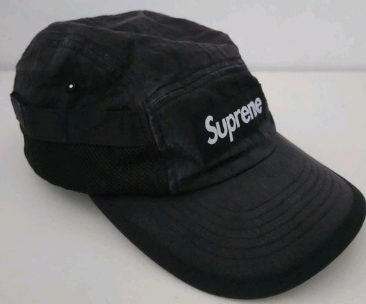 Gorra Supreme Mesh Pocket Camp FW24, nailon negro