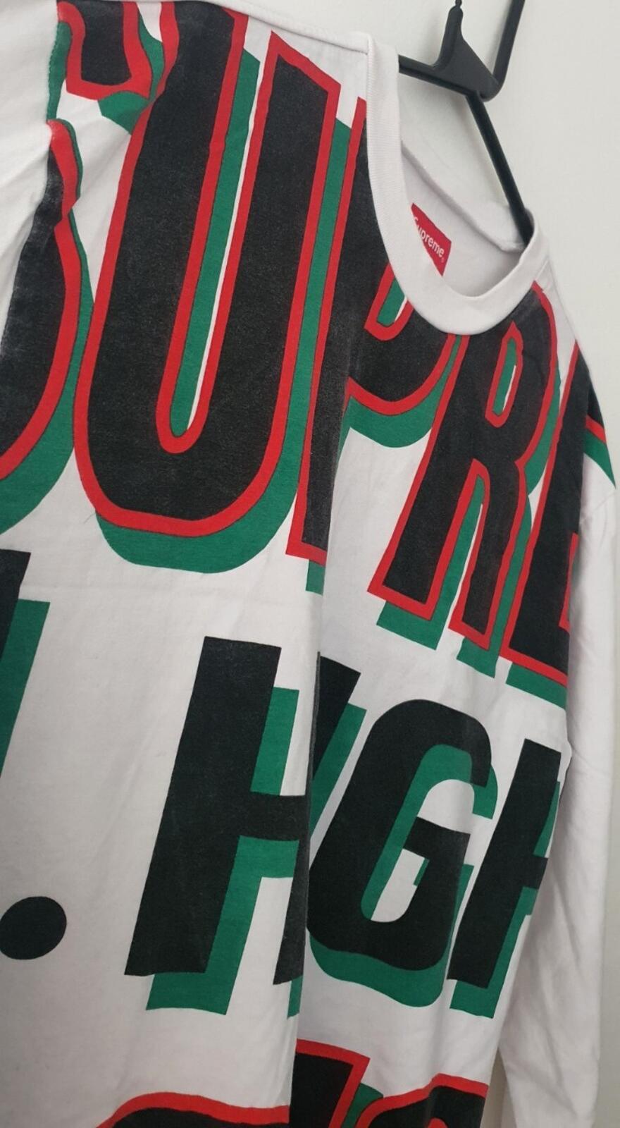 FW20 Supreme World Class L/S top size M medium white cotton jersey crewneck