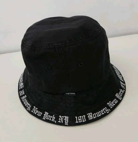 SS23 Supreme Embroidered Brim crusher S/M Black bucket hat 190 Bowery New York