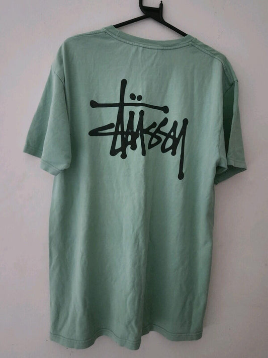 STUSSY Basic Logo T-Shirt Größe L Large Salbei T-Shirt