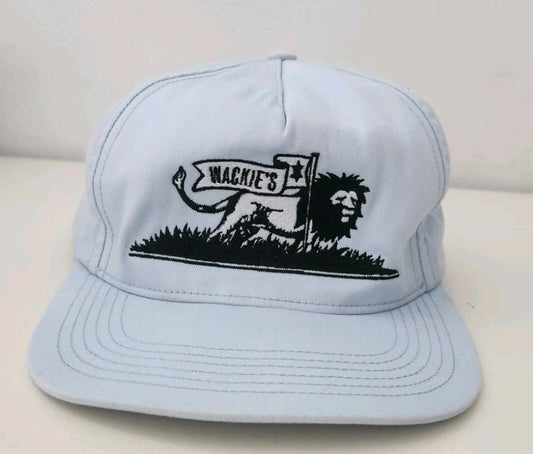 Gorra Supreme x Wackies de 5 paneles SS13 azul claro 2013, sombrero vintage, sello discográfico Lion