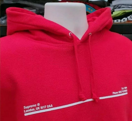FW20 Supreme Shop New York City red hooded sweatshirt size L large hoodie