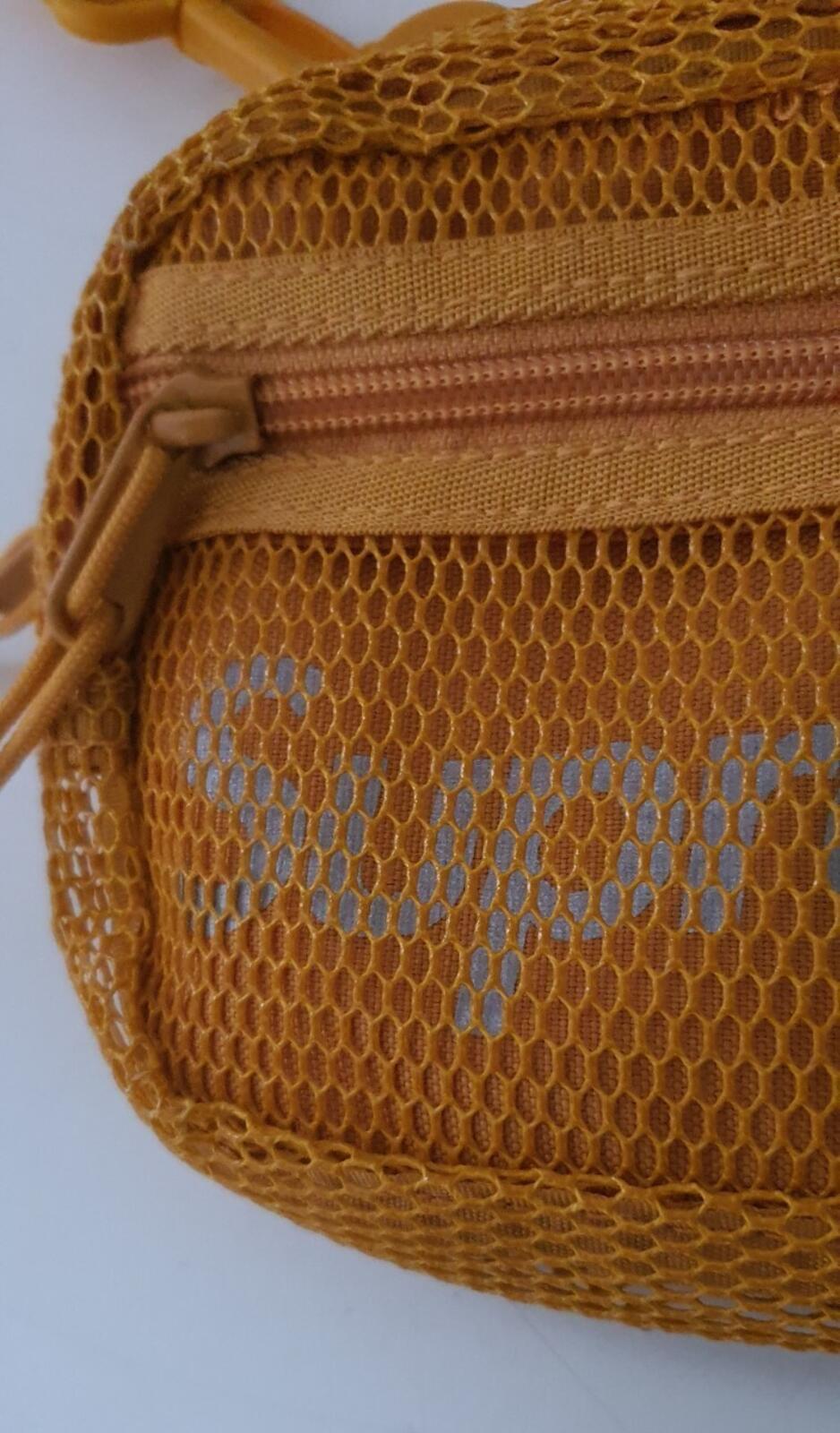 SS20 Supreme small shoulder side bag gold Cordura fabric mesh 3M reflective Logo