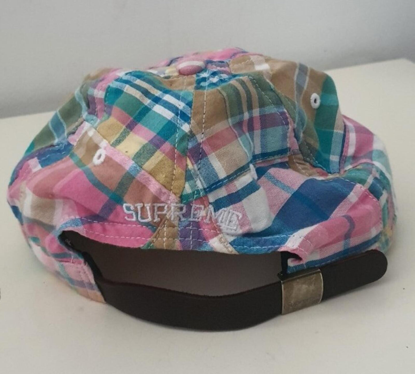 SS19 Supreme Patchwork Madras S Logo 6-Panel cap Multicolour hat