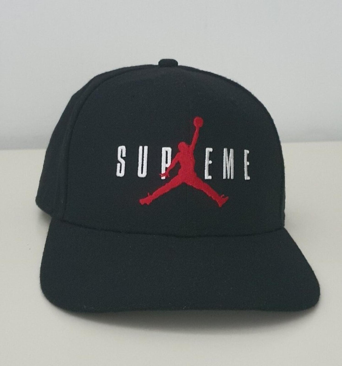 FW15 Supreme x Jordan black 6-Panel cap Jumpman hat Rare