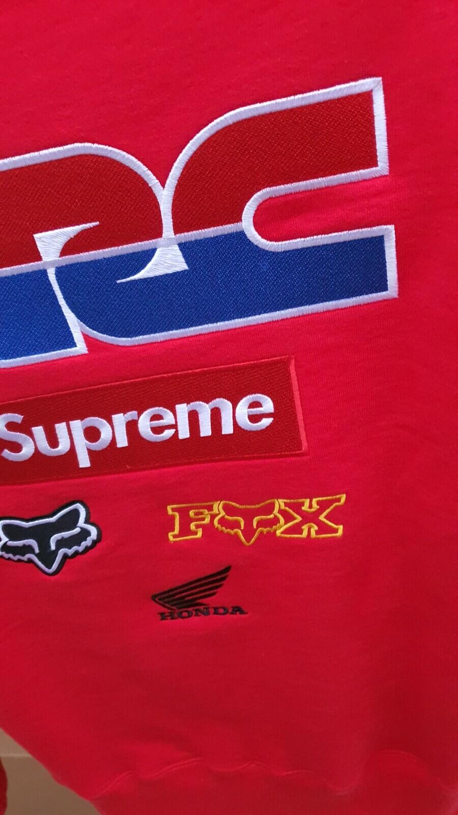 FW19 Supreme x Fox Racing Sudadera Roja Talla M