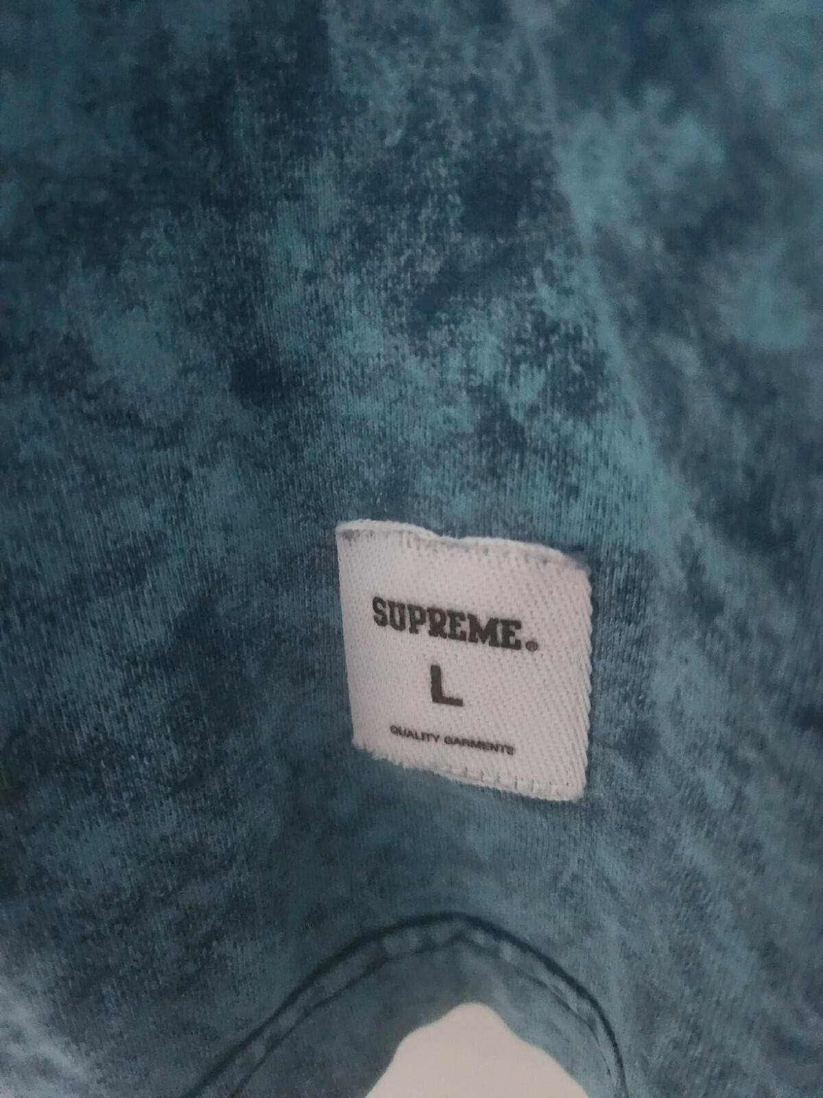 SS17 Supreme Acid wash arc logo l/s top size L large Blue long sleeve