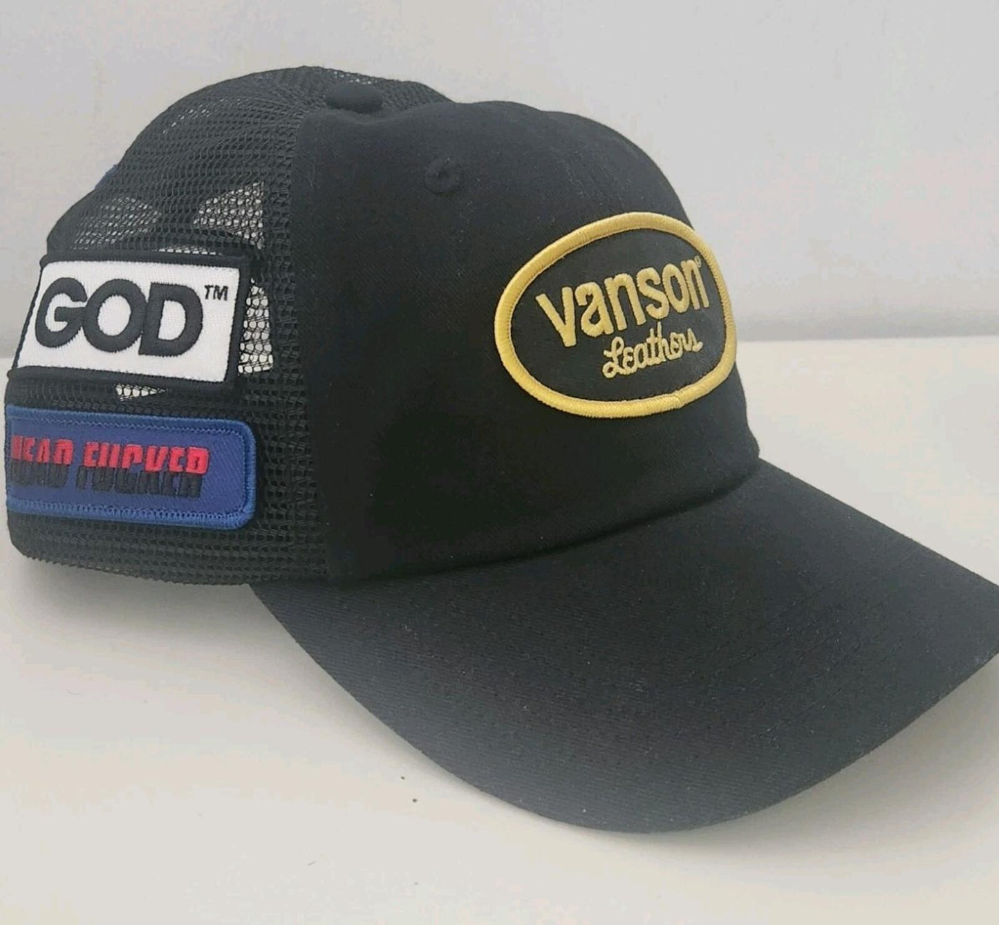 FW24 Supreme Hysteric Glamour Vanson Leathers Mesh Back 6-Panel Trucker Cap Hat