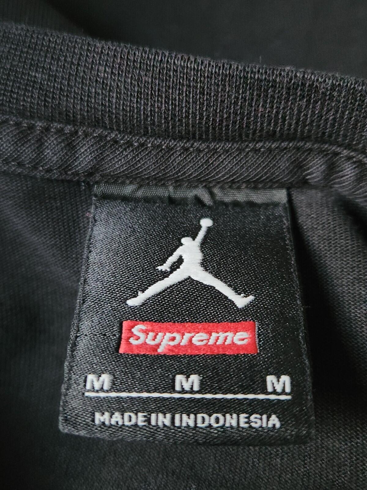 FW15 Supreme x Jordan tee size M Medium Black T-shirt Jumpman