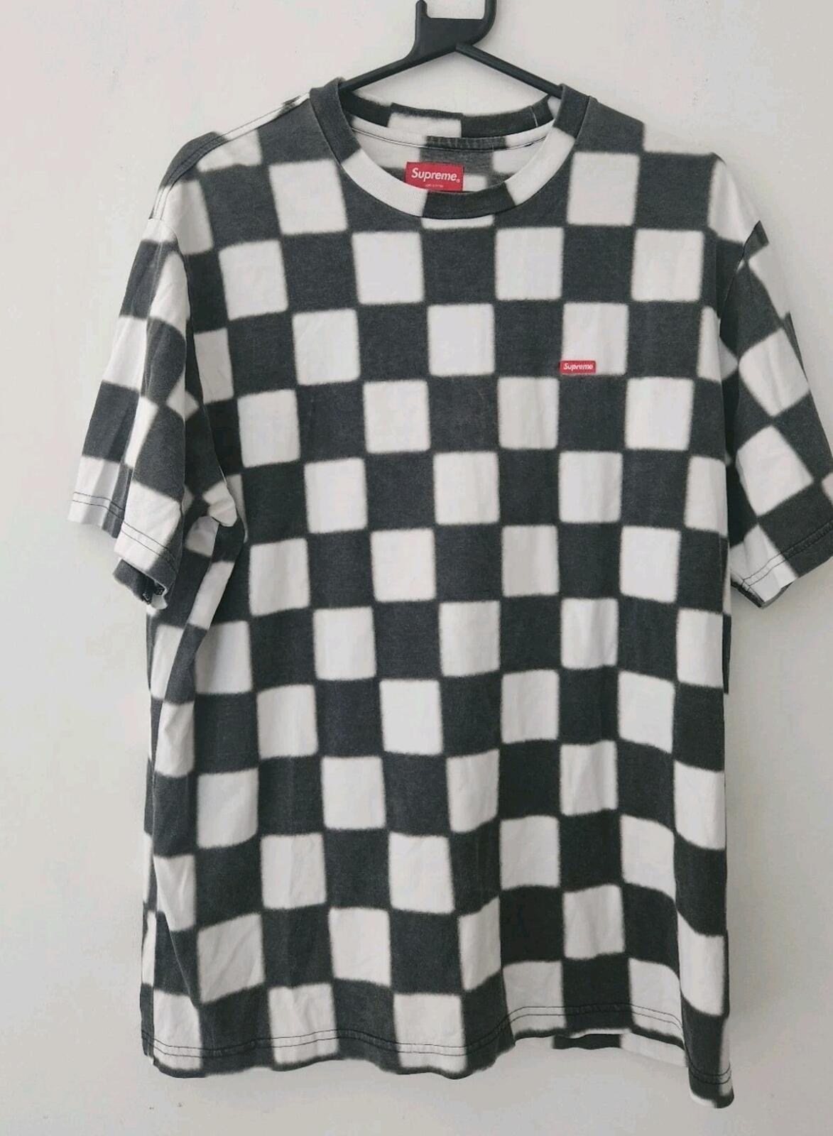 SS20 Supreme Small Box Tee size M Medium Checkerboard T-shirt Black White