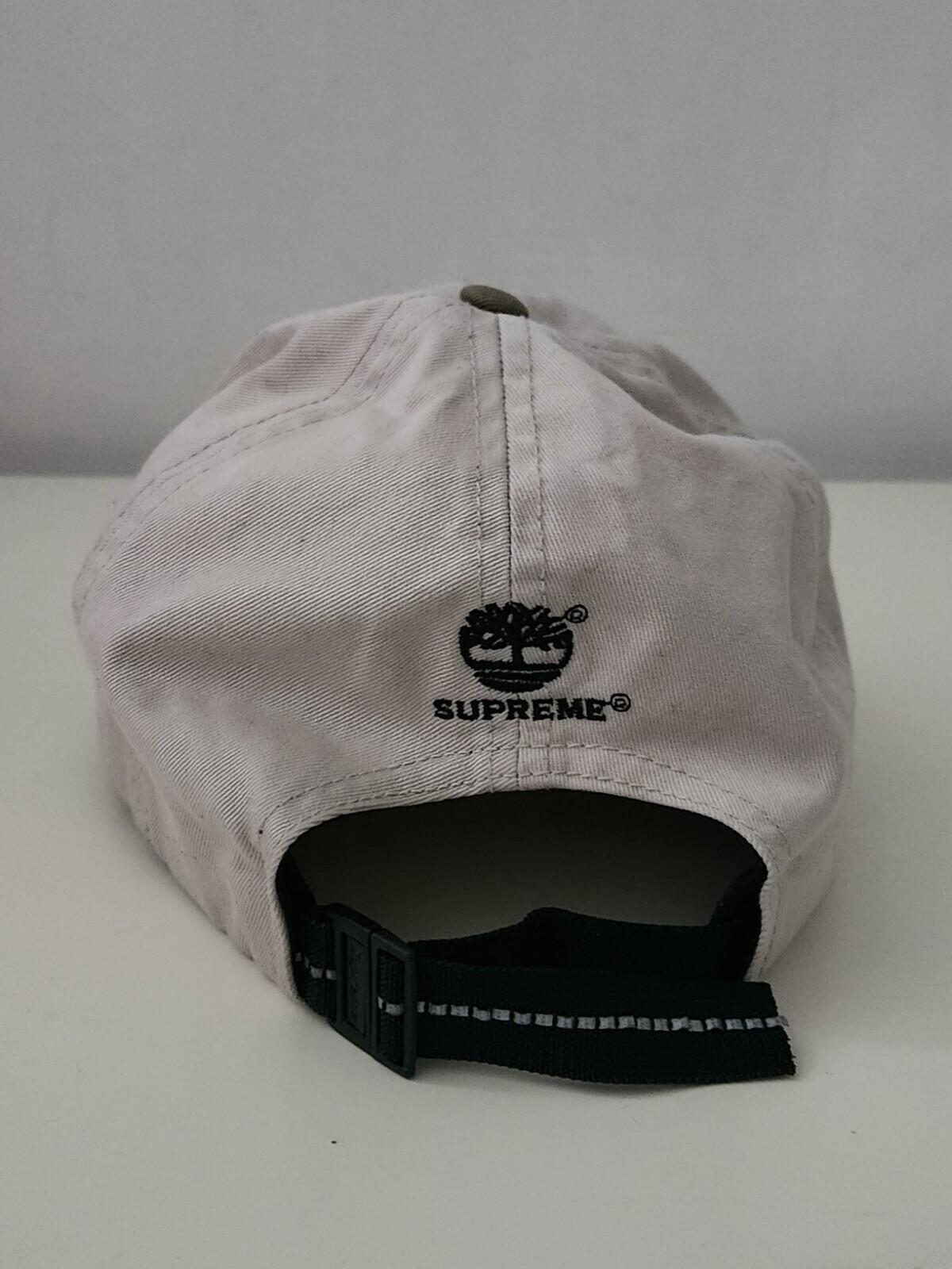 FW21 Supreme x Timberland 6-Panel  White cap Beige hat 3M Reflective Logo