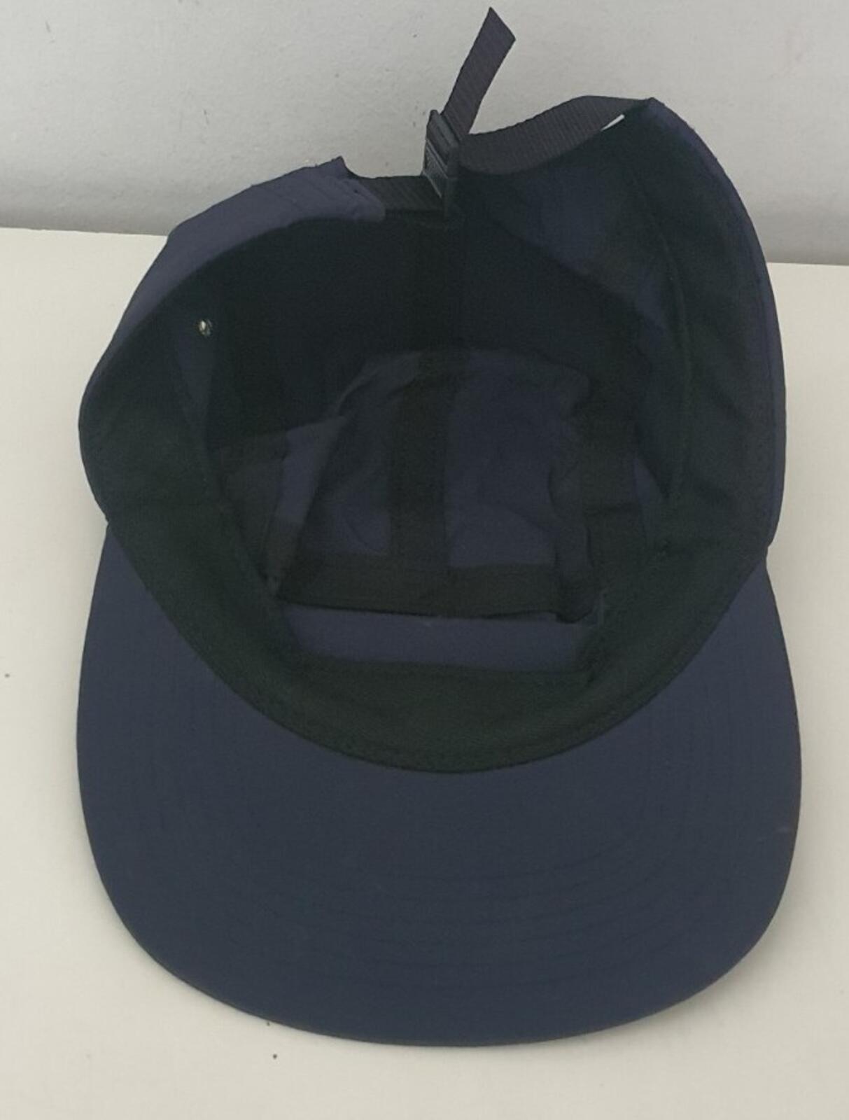 FW17 Supreme Liquid Metal Logo Camp Cap Navy