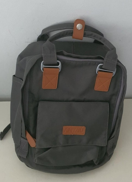 ANTAU Laptop Rucksack grau für Damen Mädchen Stilvolle College Schul- wasserdichte Tasche