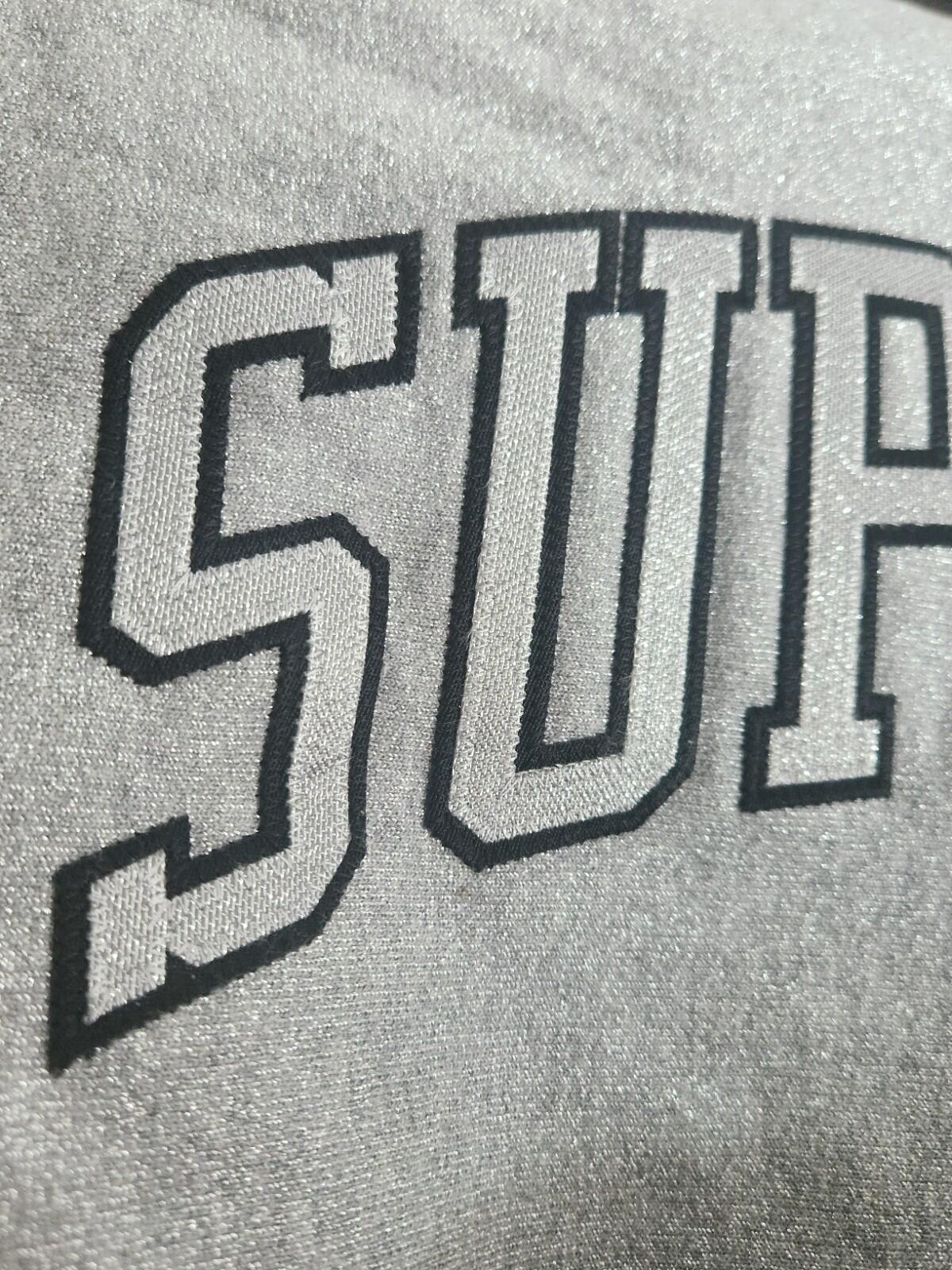 SS23 Supreme Glitter Arc Hooded Sweatshirt Heather Grey Size XL
