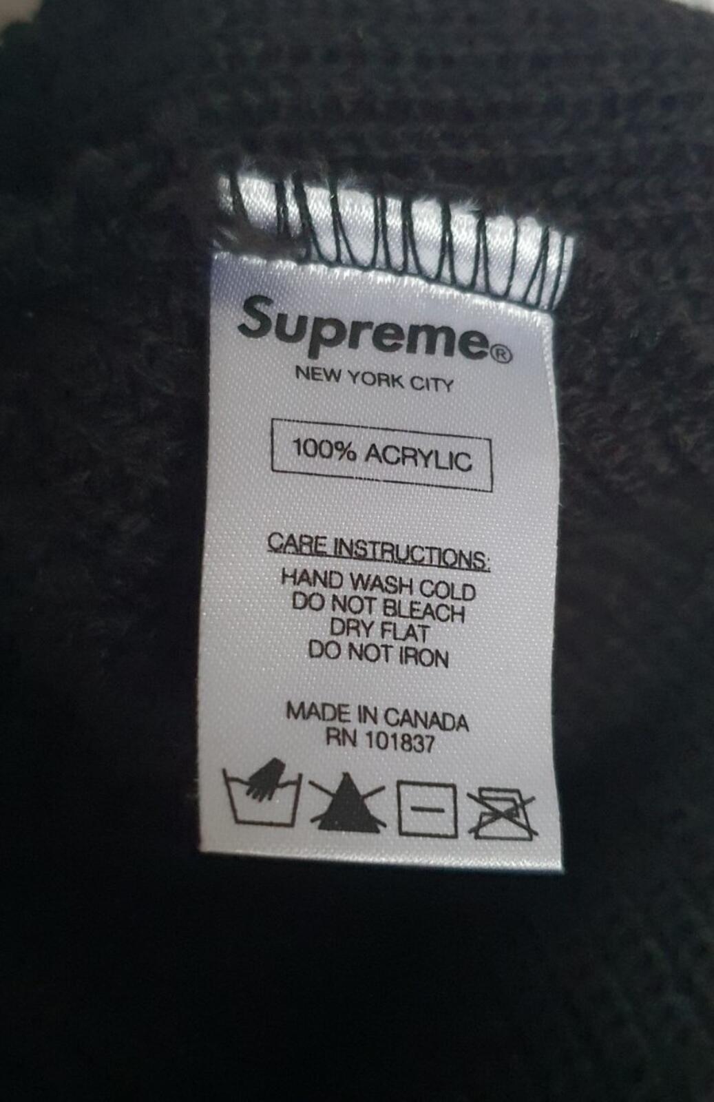 FW13 Supreme 4-Stripe Loose Gauge beanie black vintage Hat 2013
