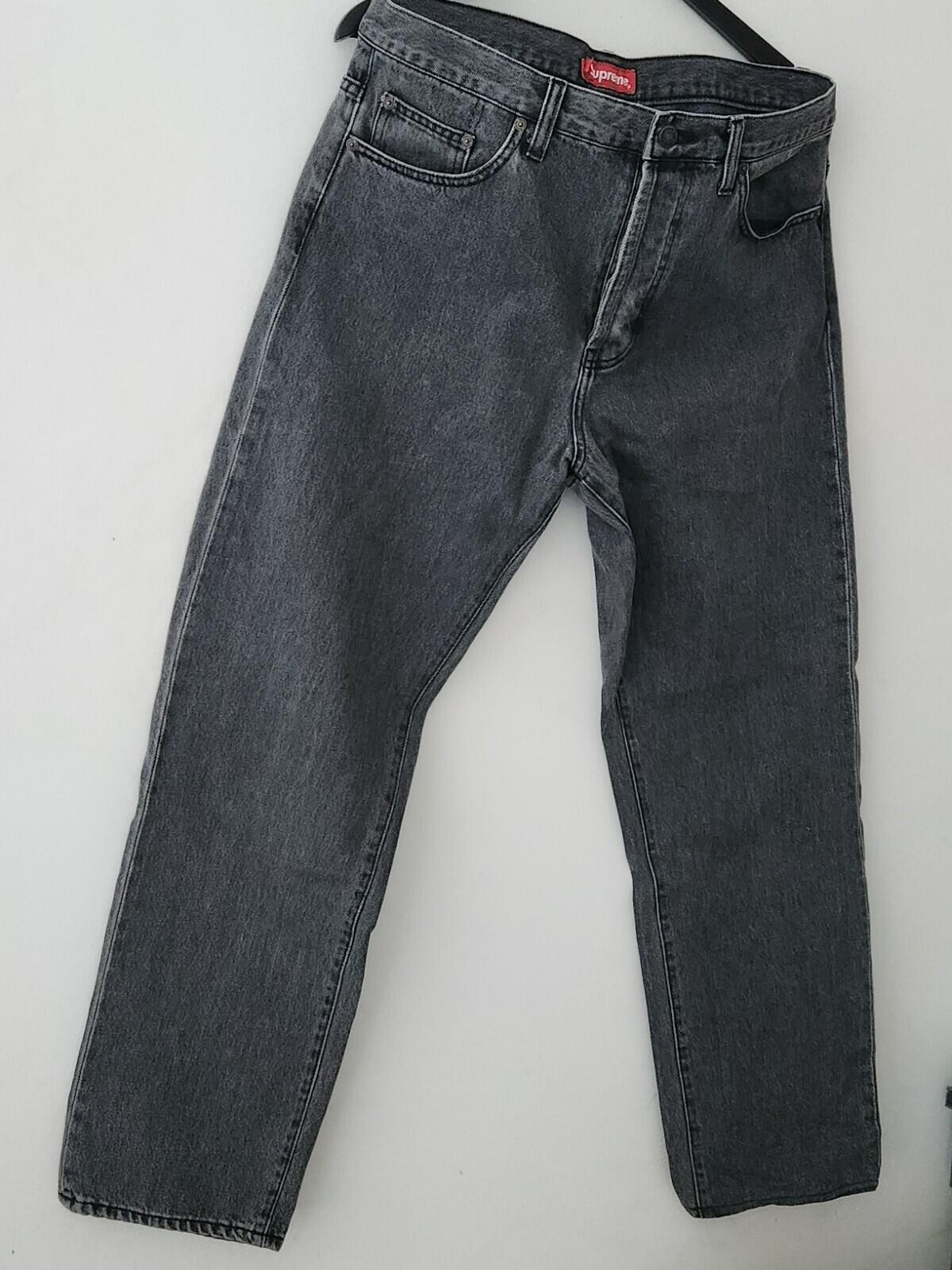 FW21 Supreme washed regular jeans size 34 blue W34 L32 star denim Black Trousers