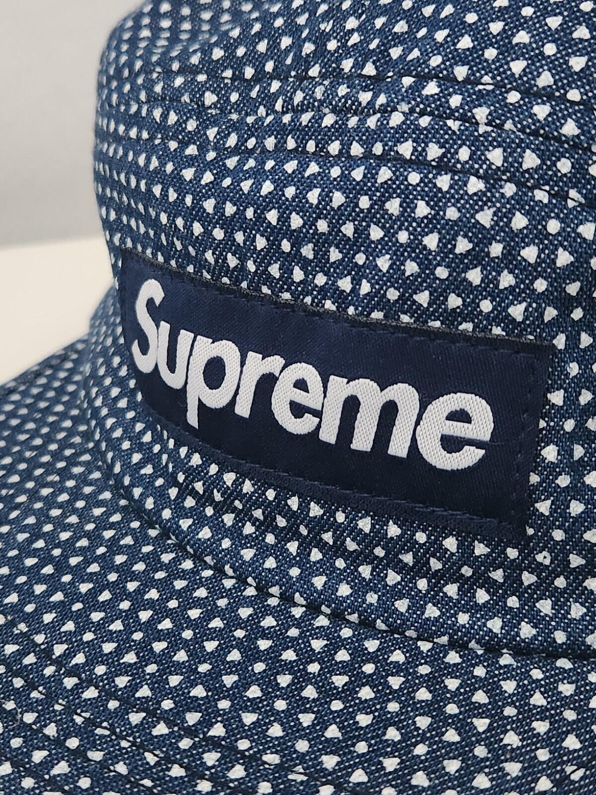 SS12 SUPREME Foulard Camp Cap Blue Box Logo Hut Selten Vintage 2012 Punkte Dreiecke