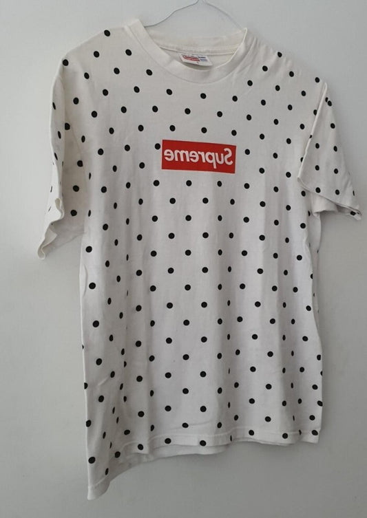 SS12 Supreme Comme Des Garcons CDG Box Logo Polka Dot Tee white T-shirt Vintage