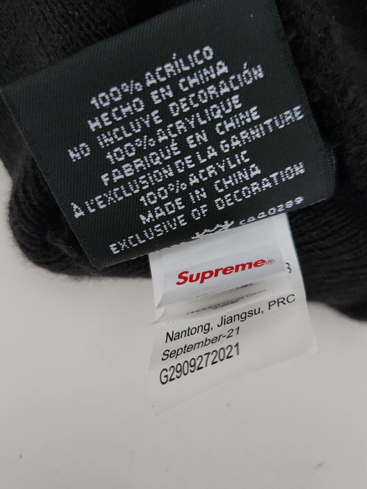 FW21 Supreme x New Era Rhinestone Beanie Black Hat