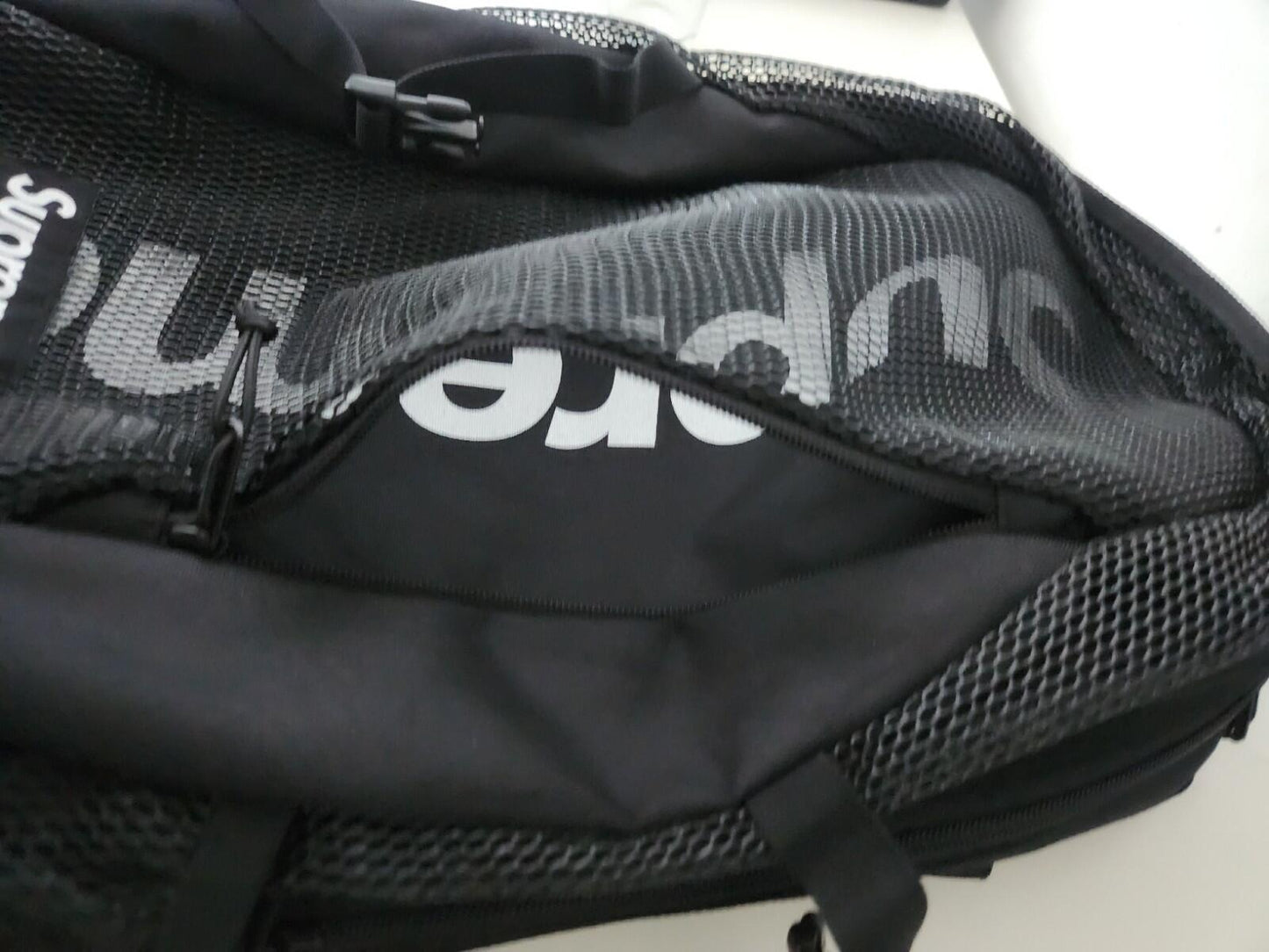SS20 Supreme Black backpack Cordura Bag Mesh Rucksack
