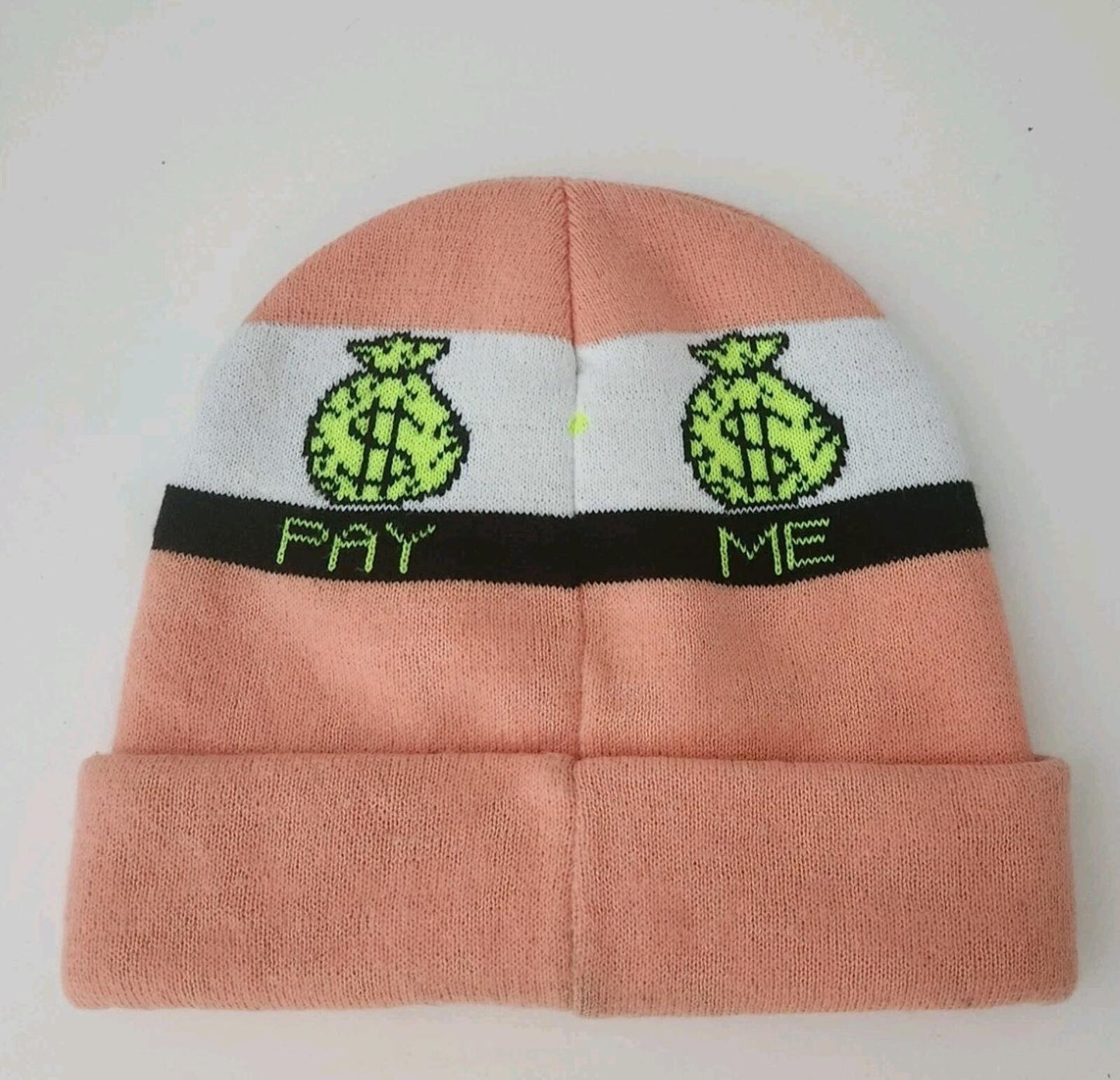 FW19 Supreme Pay Me beanie Peach Hat F UCK YOU