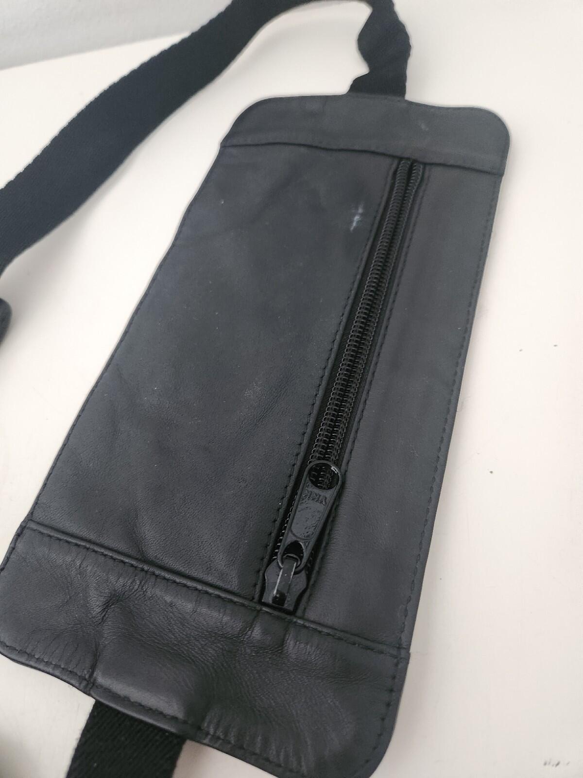 SS19 Supreme Cowhide Leather Waist  Shoulder Bag Black