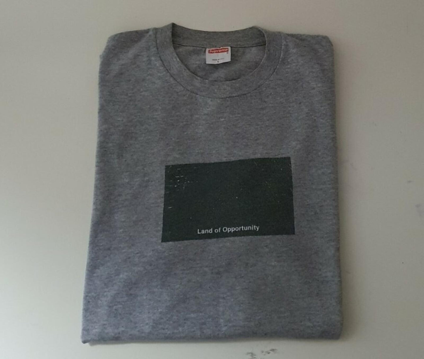 2003 Supreme Land of Opportunity / Menace II Society Tee Heather Grey Size L