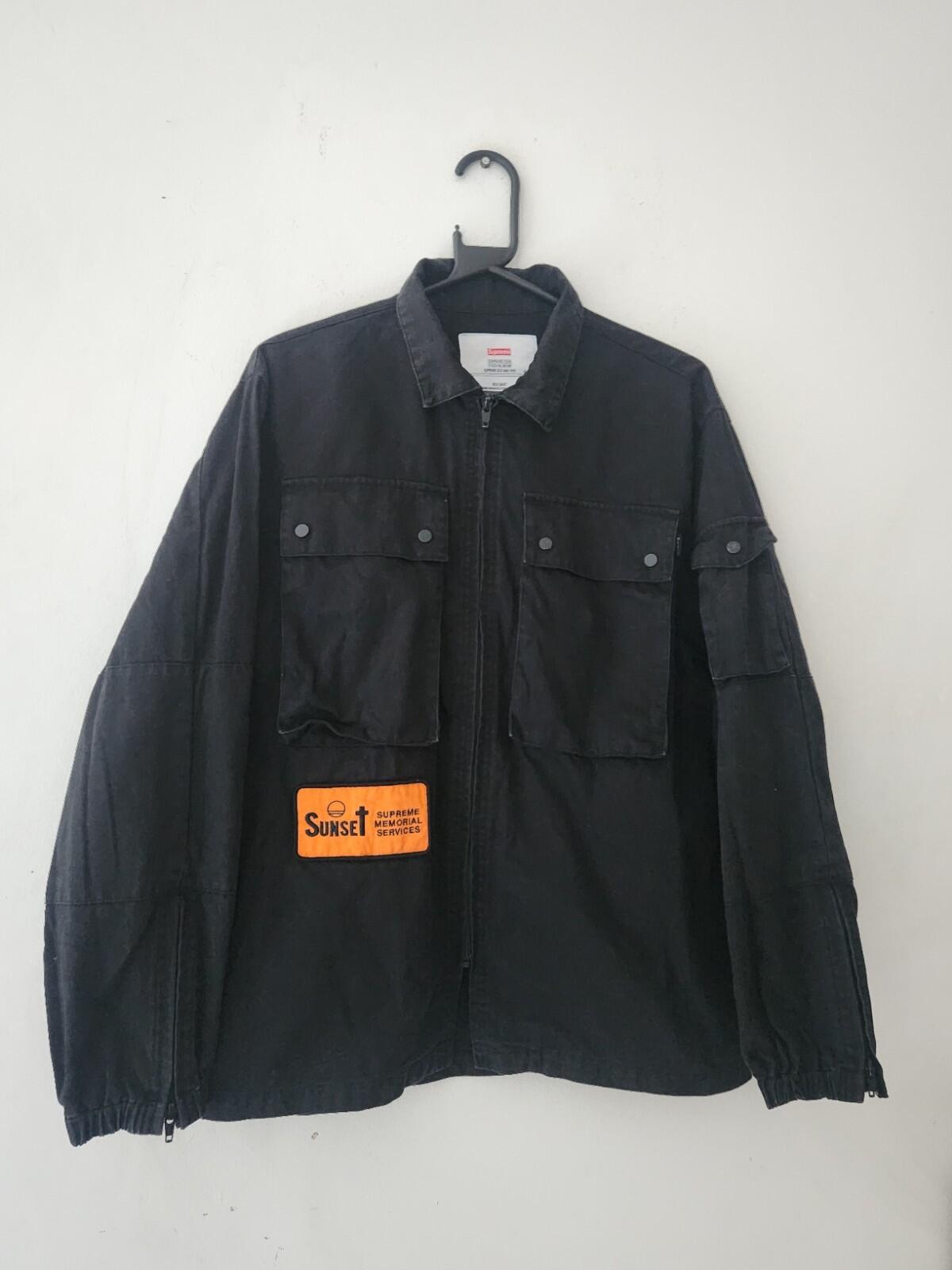 SS17 Supreme BDU Hemd Sunset Washed Schwarz Größe S
